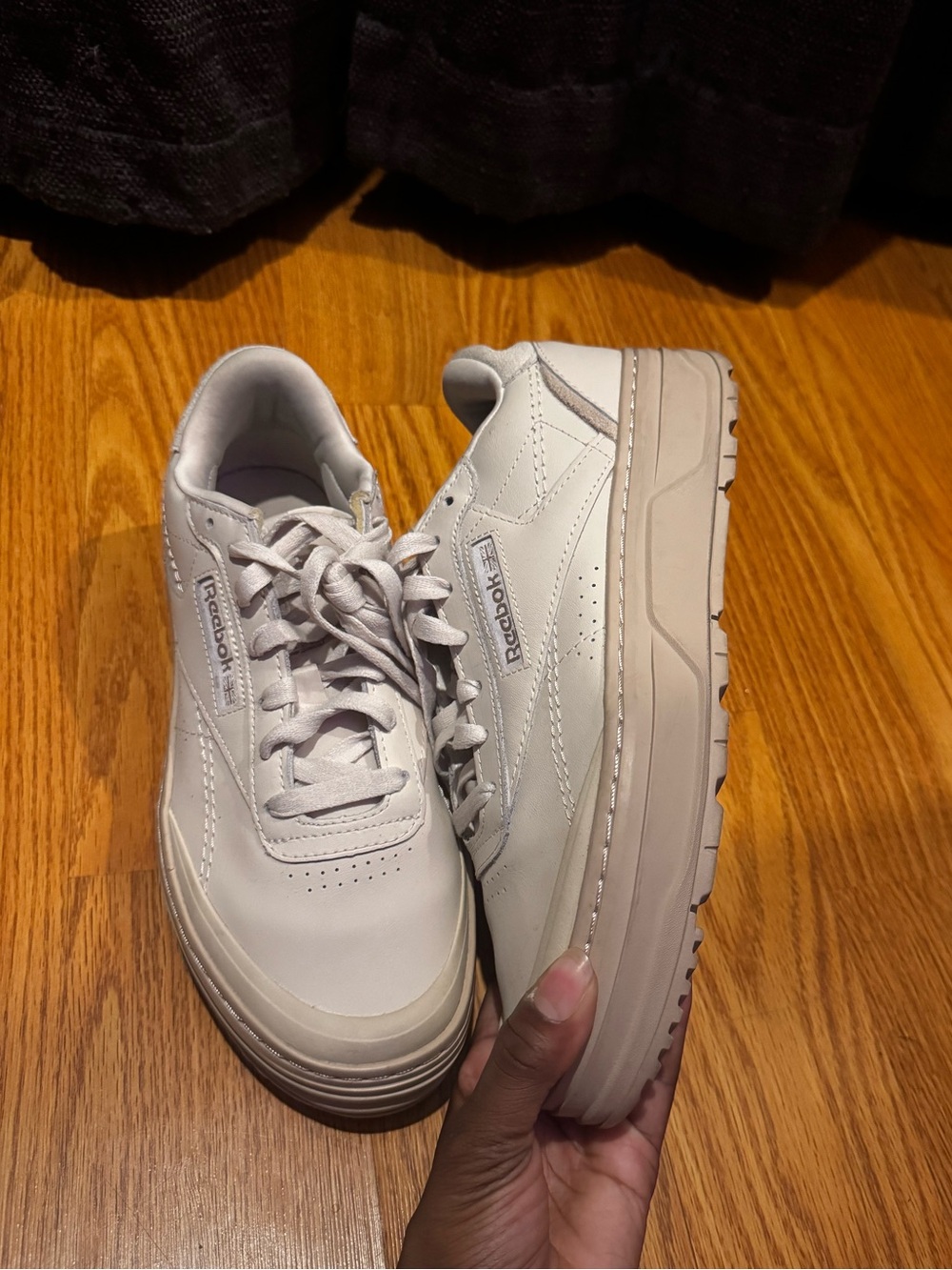 Reebok Platform C Double geo in Off-White and Tan - Picture 4 of 6